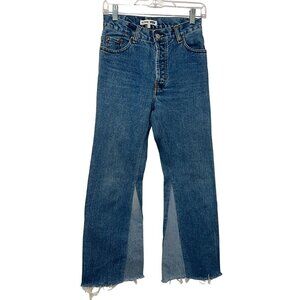 Re/Done Levis High-Rise Wide-Leg Raw Hem Jeans  Womens Size 25